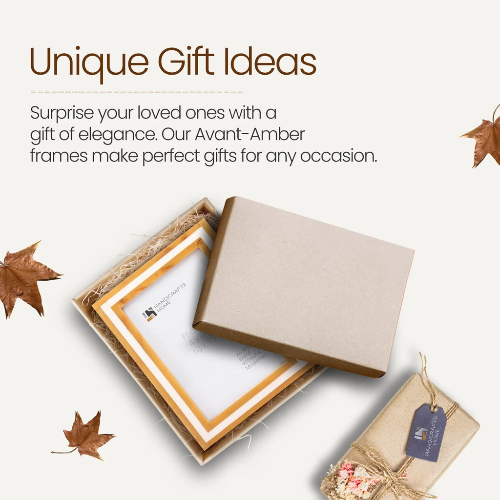 Picture Frame Avant Amber Collection Resin Inlay Orange & White – 4x6, 5x7 & 8x10"