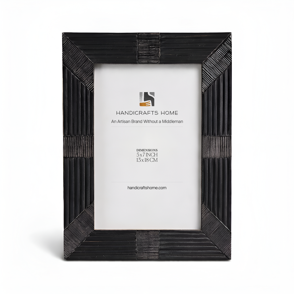 Shagrin Black Horn Inlay Picture Photo Frame 4x6 & 5x7