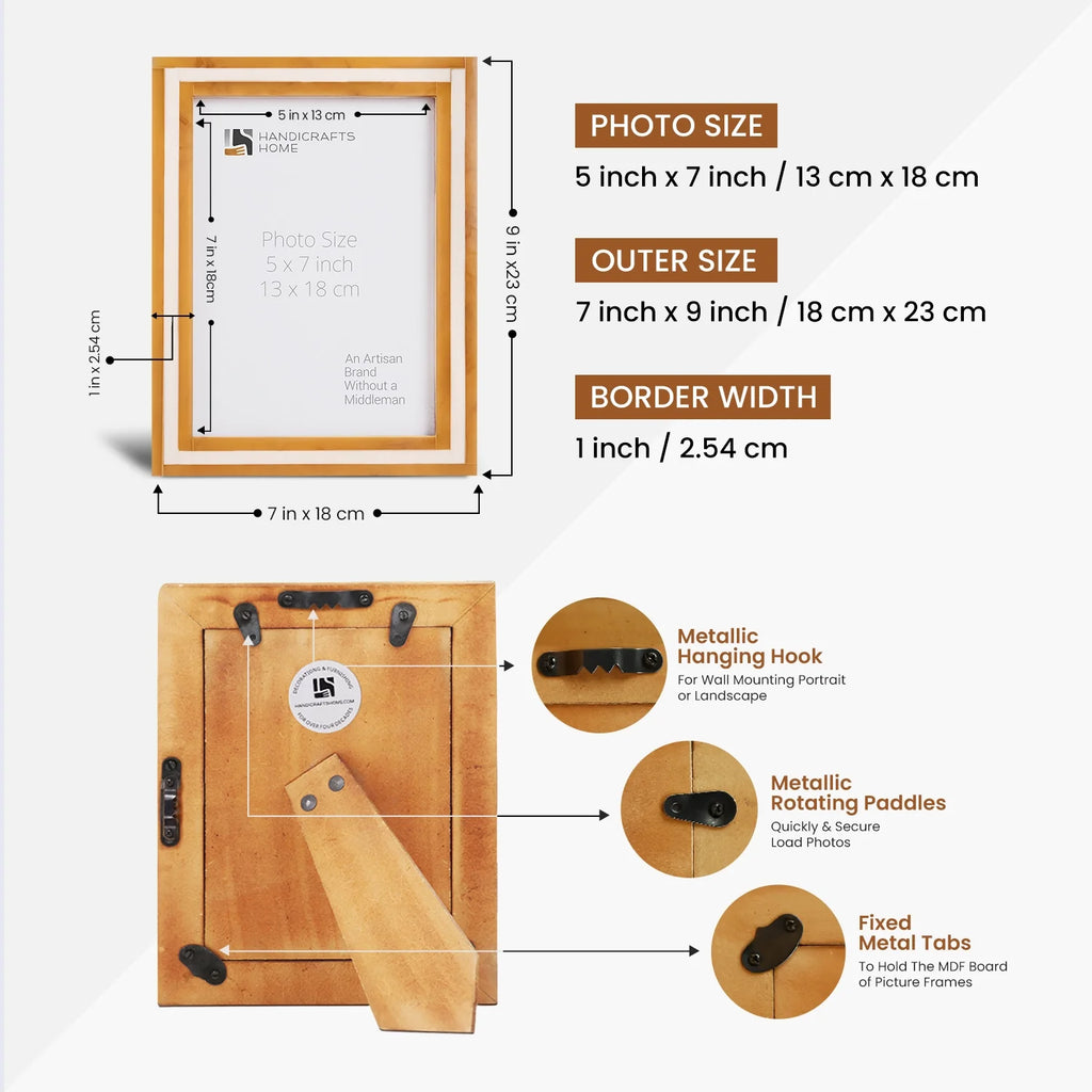 Picture Frame Avant Amber Collection Resin Inlay Orange & White – 4x6, 5x7 & 8x10"