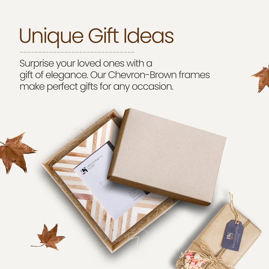 make to order handmade chevron brown pattern picture frames 4x6.5x7