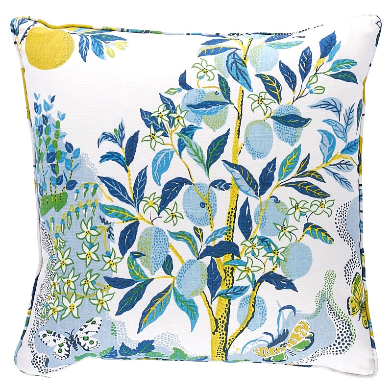 Outdoor Schumacher Citrus Garden Pillow Cover in Pool