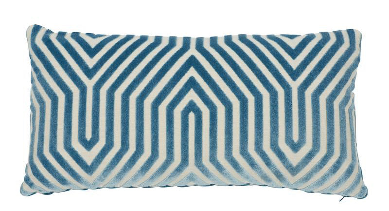 Vanderbilt Velvet Pillow Cover in Marine Blue, Schumacher Textiles