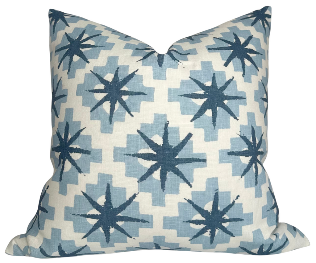 Starburst Pillow Cover in North Blue/Blue, Peter Dunham Textiles
