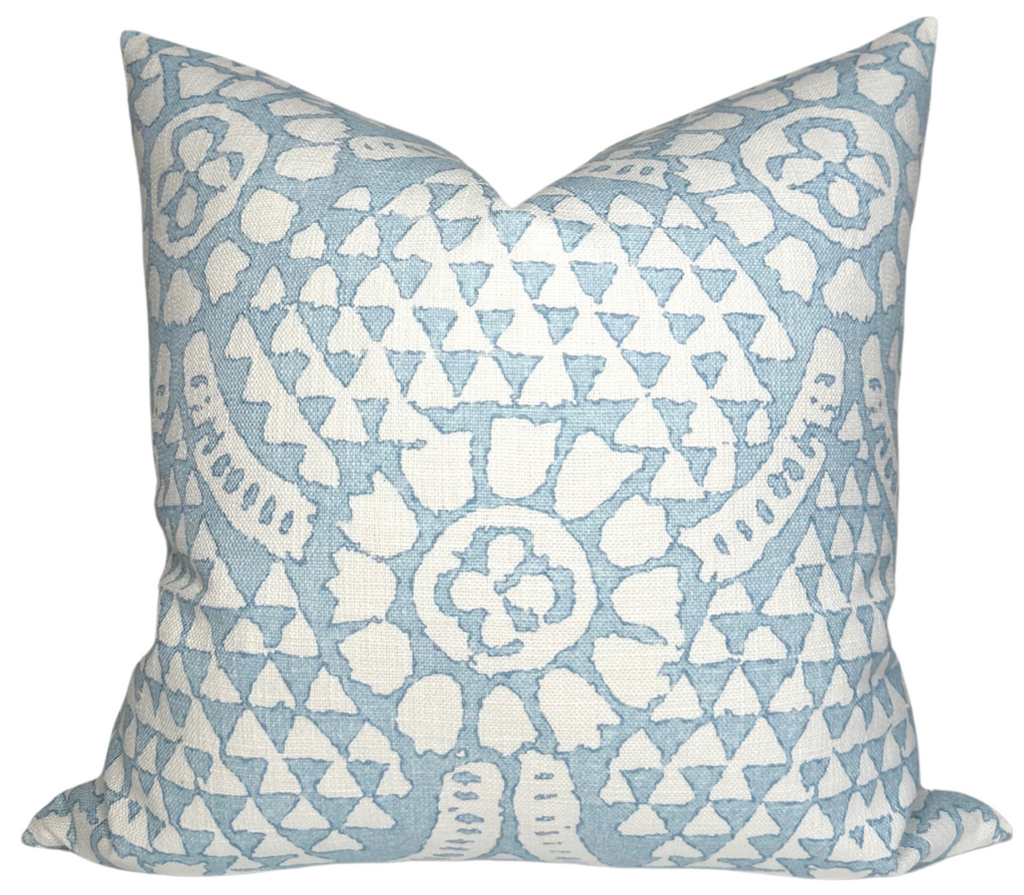 Chamomile Pillow Cover in Spa Blue, Thibaut Pillows