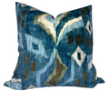 Artesian Velvet Pillow Cover in Mineral Blue, Thibaut Pillows