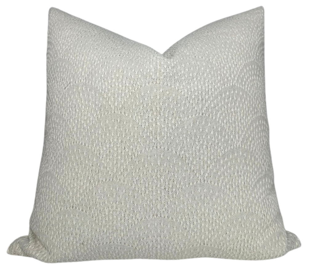 Inverse Scalloped Woven Pillow Cover in Natural