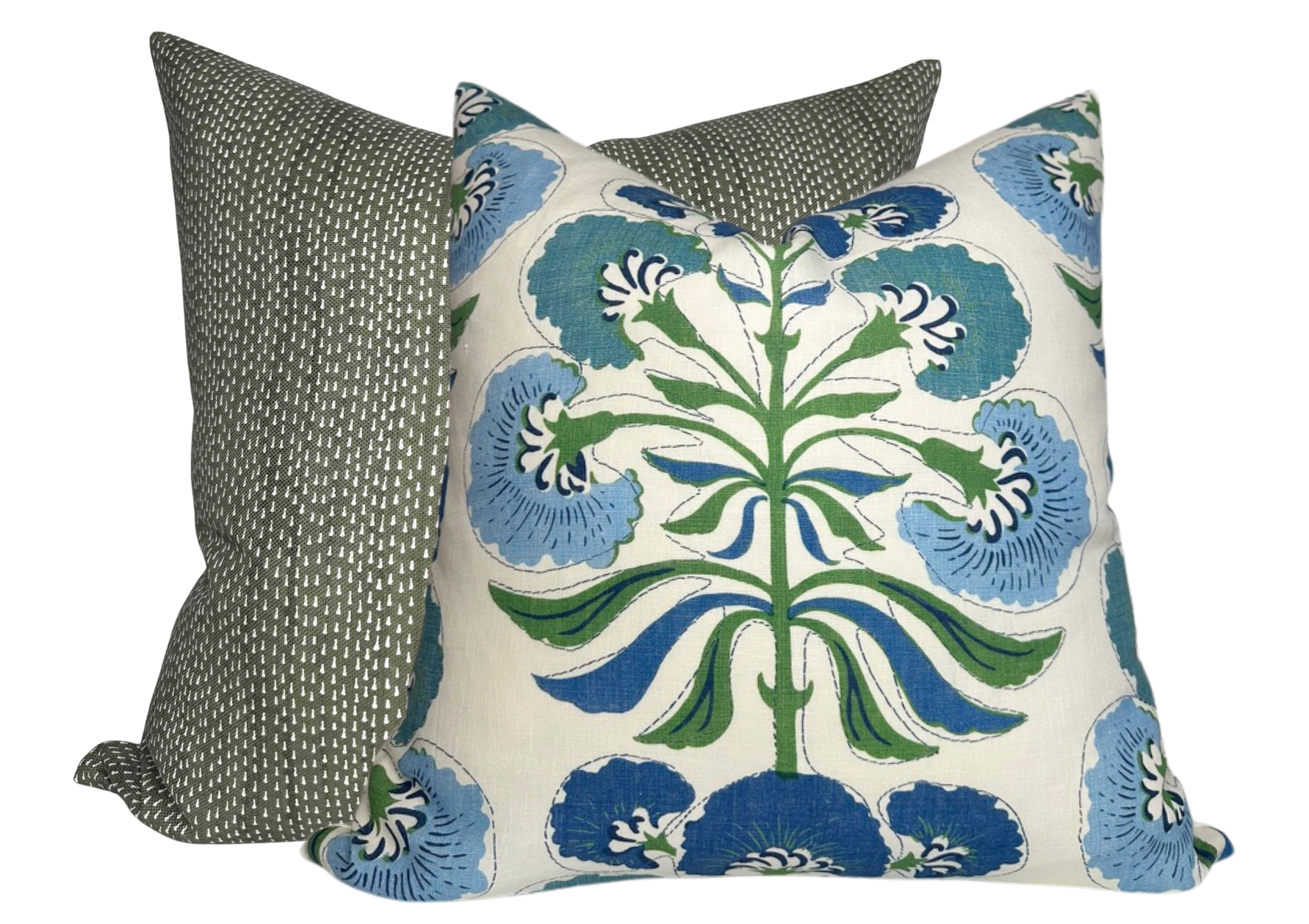 Tybee Tree Pillow Cover in Blue + Green, Thibaut Pillows