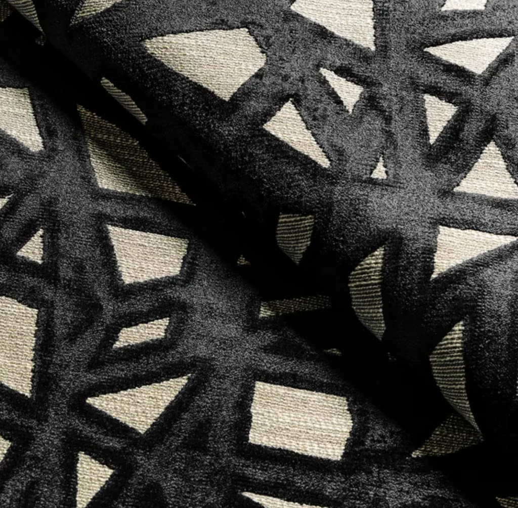 Abstract Velvet Pillow Cover in Black, Kravet Woven Textiles