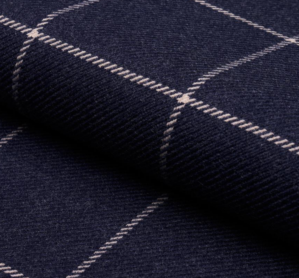 Bancroft Wool Pillow Cover in Navy Blue, Schumacher Textiles