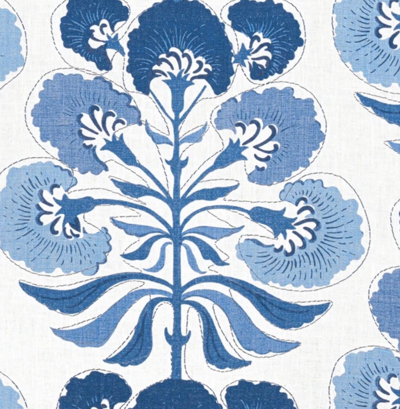 Tybee Tree Pillow Cover in Blue on White, Thibaut Pillows