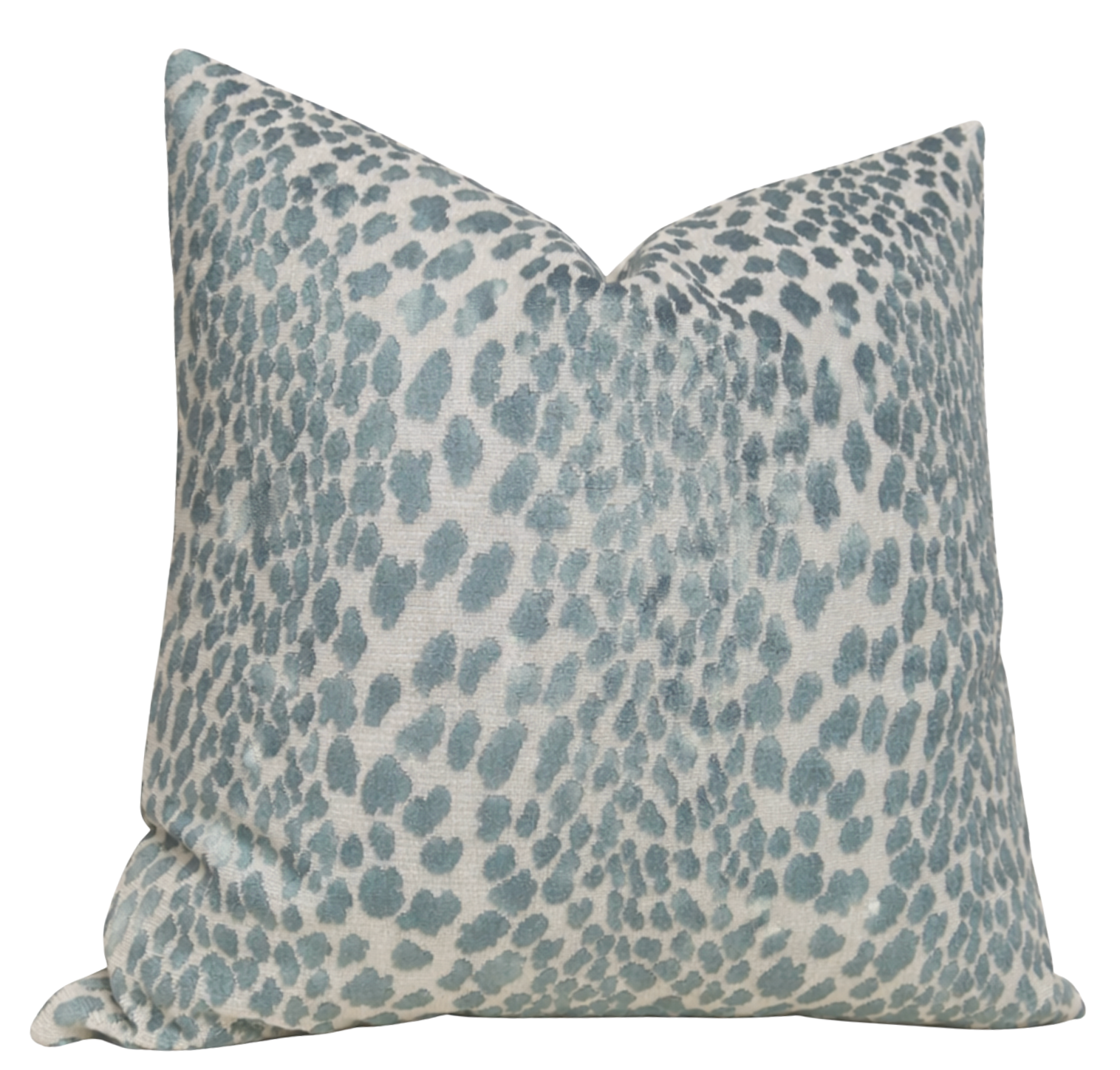Spotted Velvet Pillow Cover in Marine