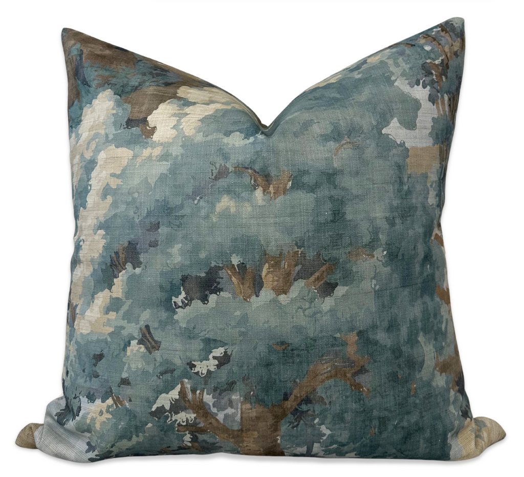 Woodland Clearing Pillow Cover in Spa Blue, Thibaut Pillows