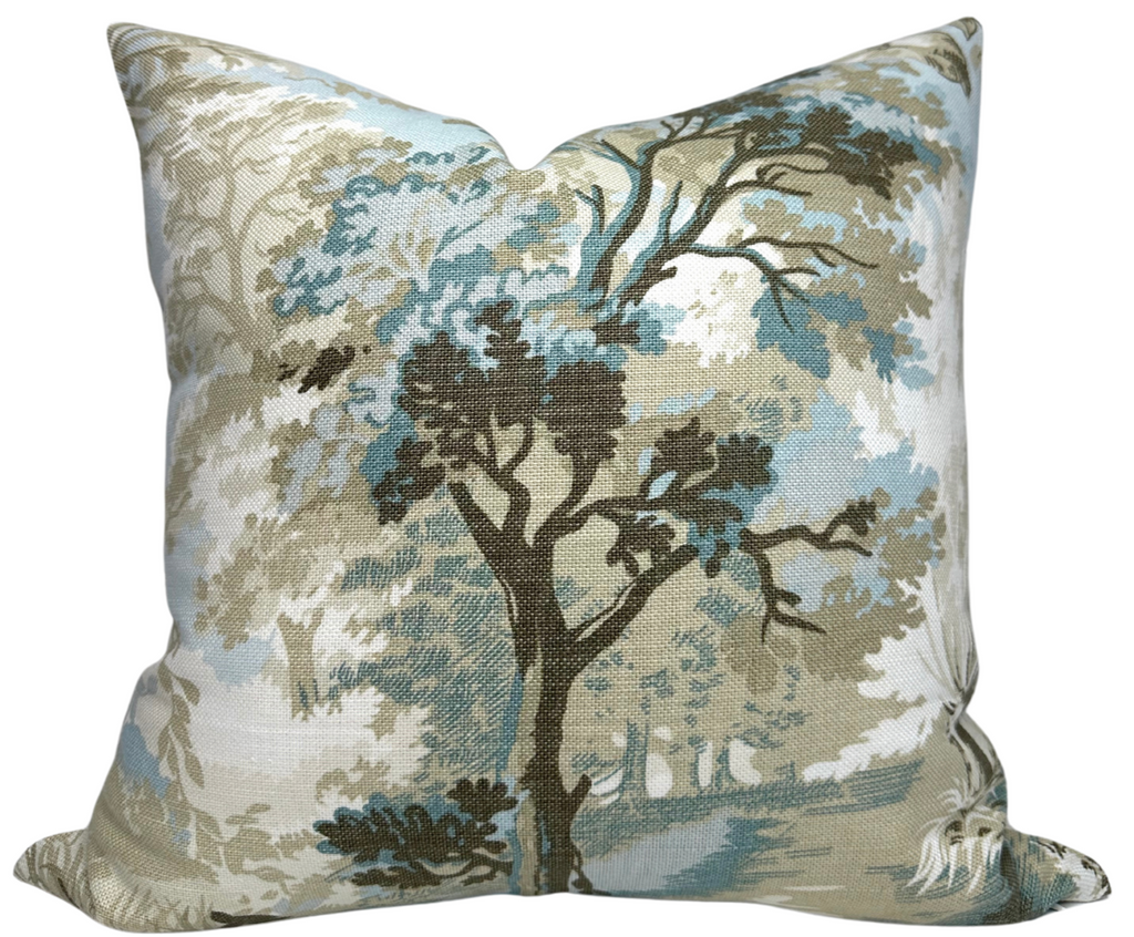 Lincoln Toile Pillow Cover in Light Blue, Thibaut Pillows