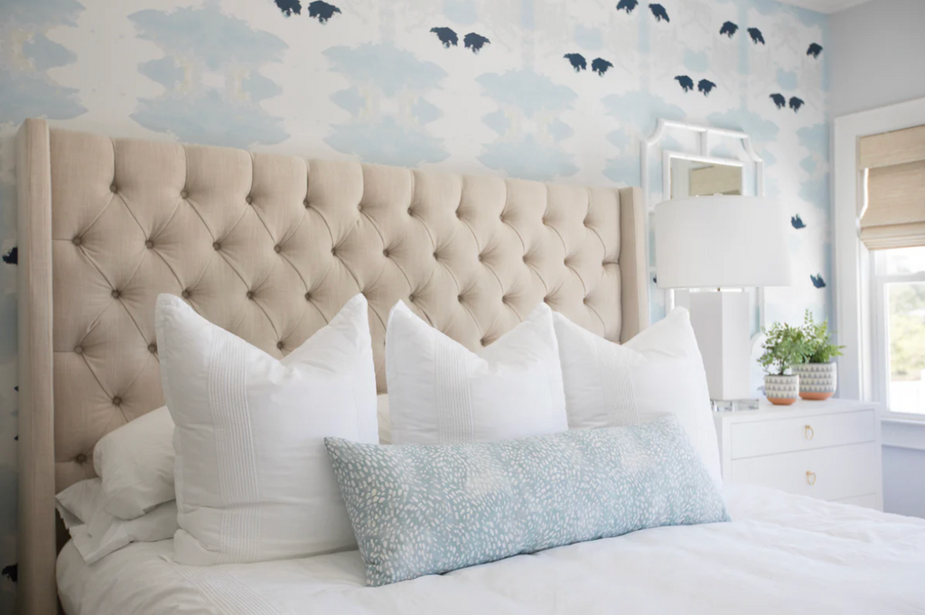 Speckled Pillow Cover in Cloud Blue
