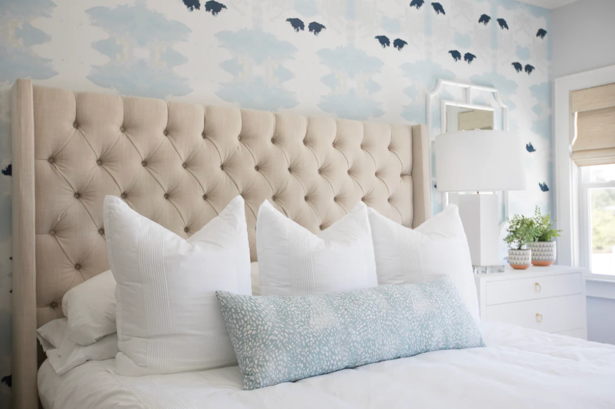 Speckled Pillow Cover in Cloud Blue