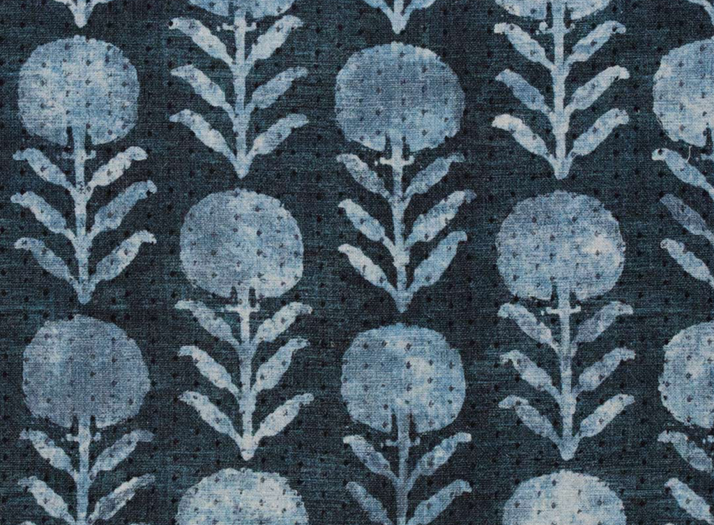 Zinnia Pillow Cover in Indigo Blue, McLaurin + Piercy Textiles