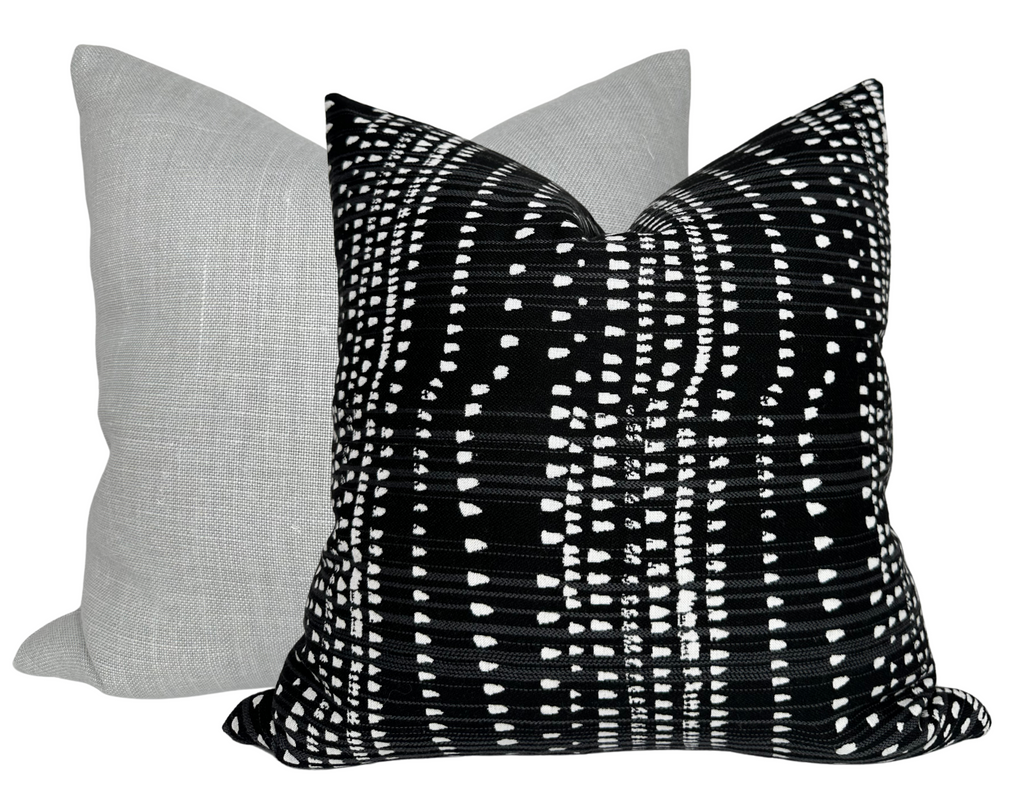 Cape Town Pillow Cover in Black, Thibaut Pillows