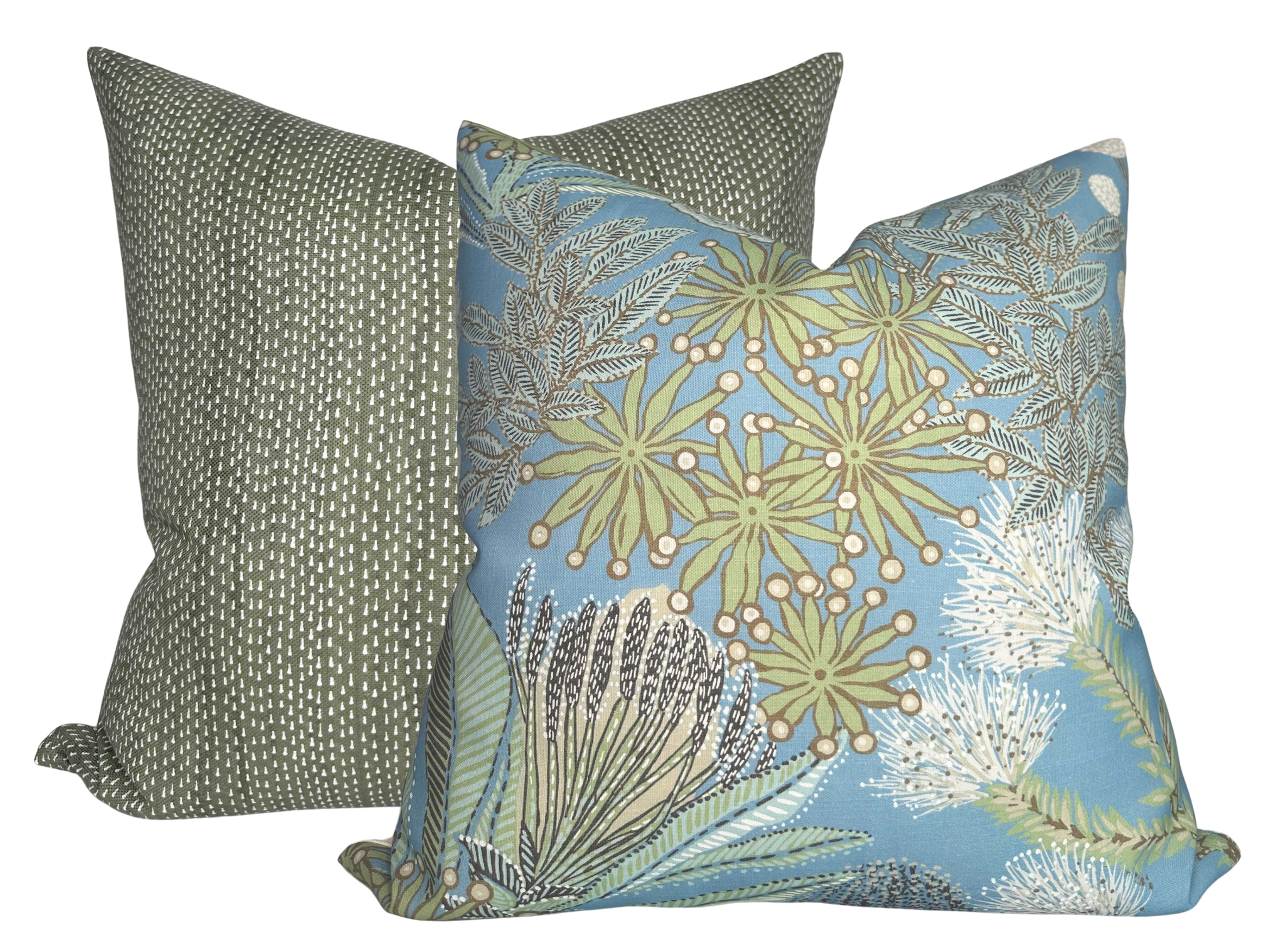 Protea Performance Pillow Cover in Spa Blue, Thibaut Pillows