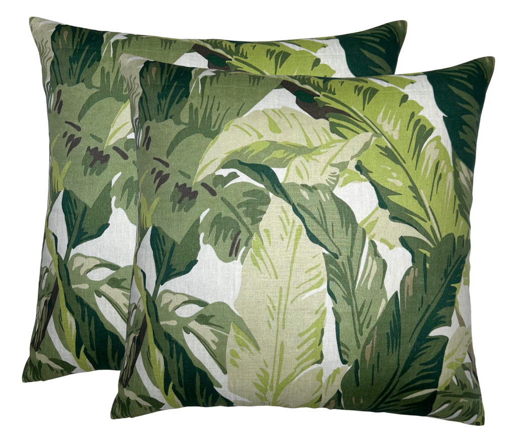 Travelers Palm Pillow Cover in Sage, Thibaut Pillows