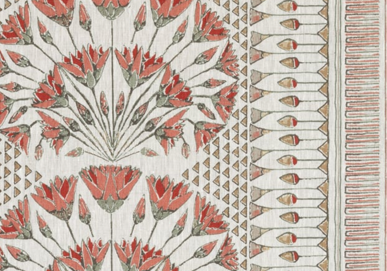 Cairo Pillow Cover in Coral, Thibaut Pillows