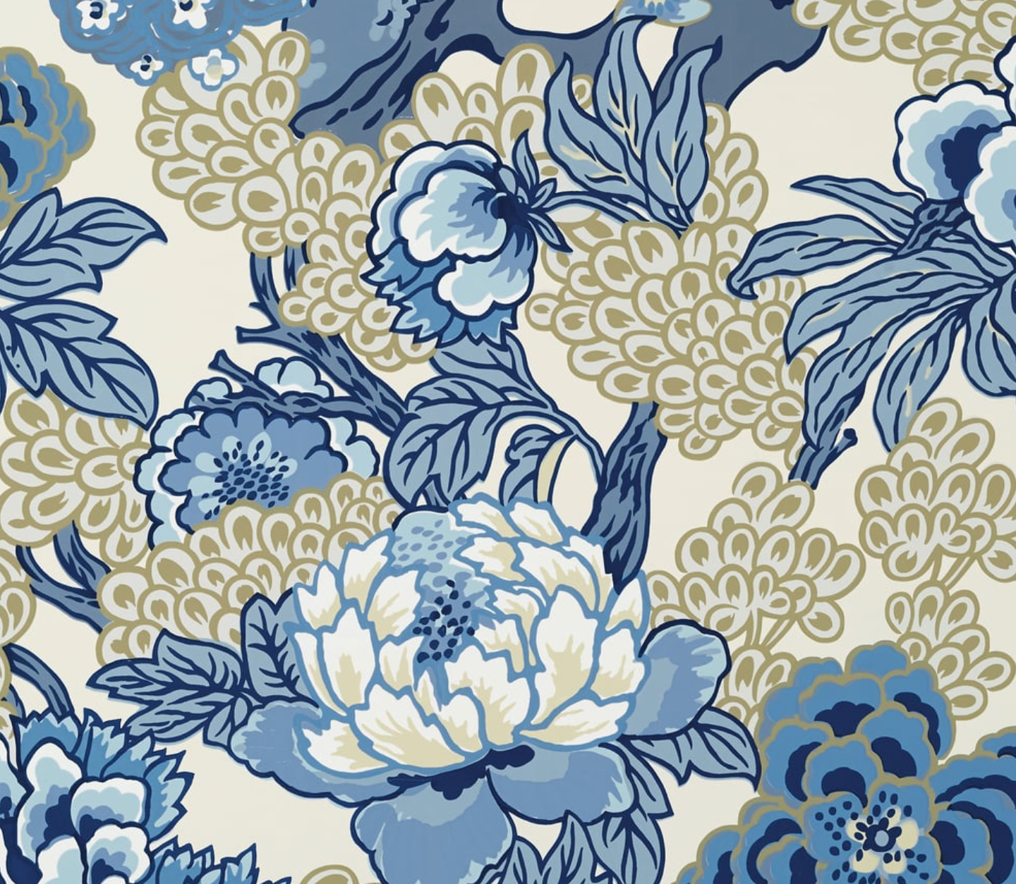 Honshu Pillow Cover in Blue and Beige, Thibaut Pillows