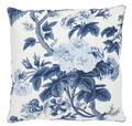 Pyne Hollyhock Pillow Cover in Indigo Blue, Schumacher Textiles