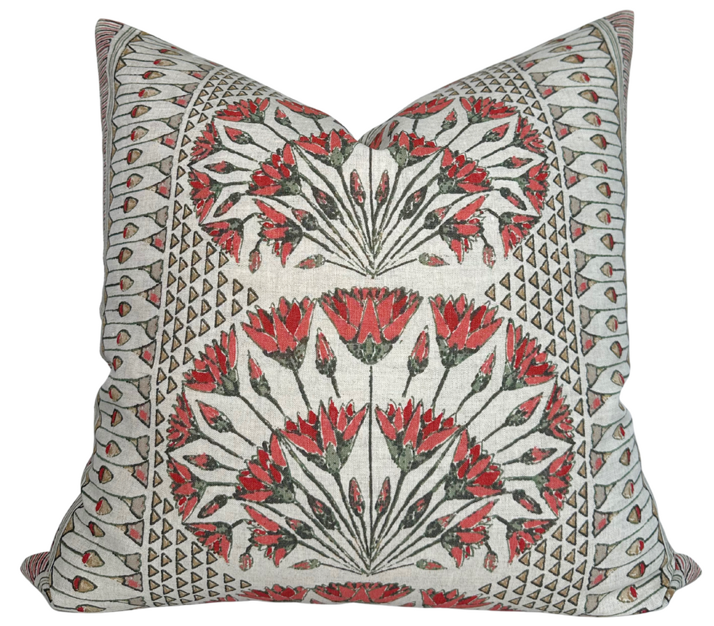 Cairo Pillow Cover in Coral, Thibaut Pillows