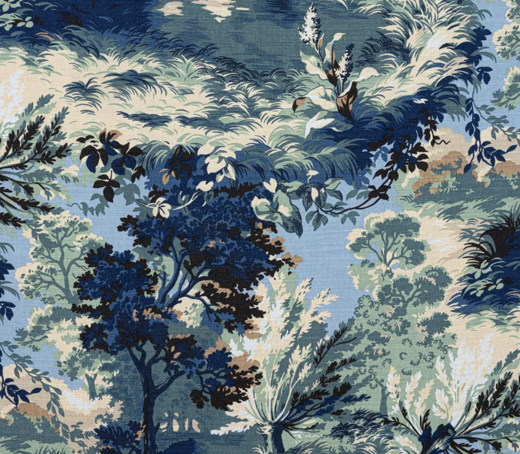 Lincoln Toile Pillow Cover in Navy and Green, Thibaut Pillows