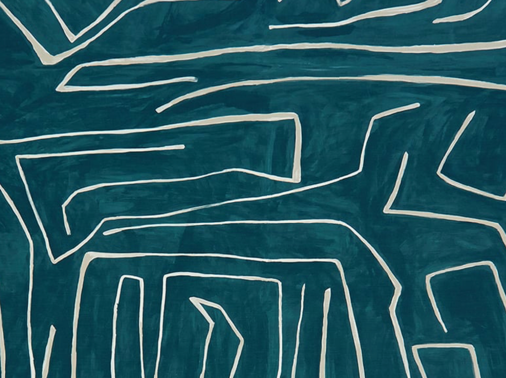 Graffito Pillow Cover in Teal Pearl, Kelly Wearstler Textiles