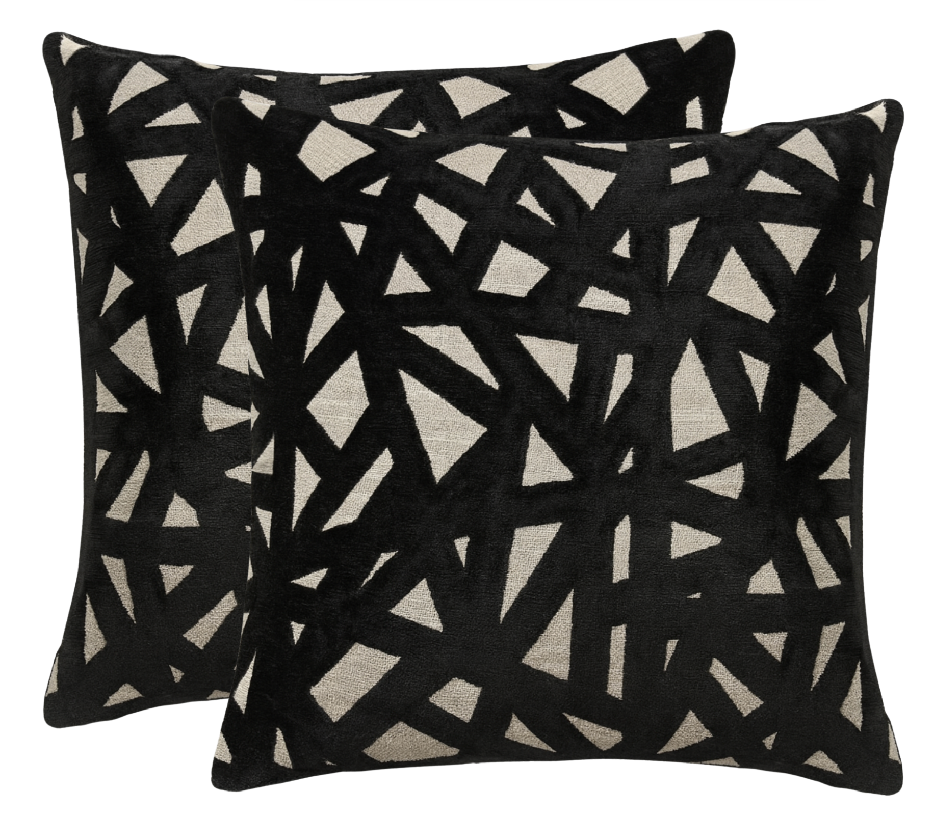 Abstract Velvet Pillow Cover in Black, Kravet Woven Textiles