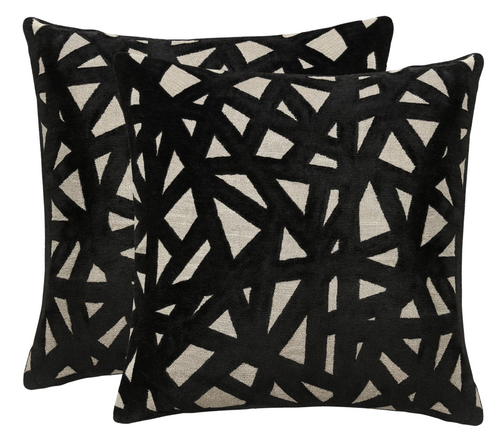 Abstract Velvet Pillow Cover in Black, Kravet Woven Textiles