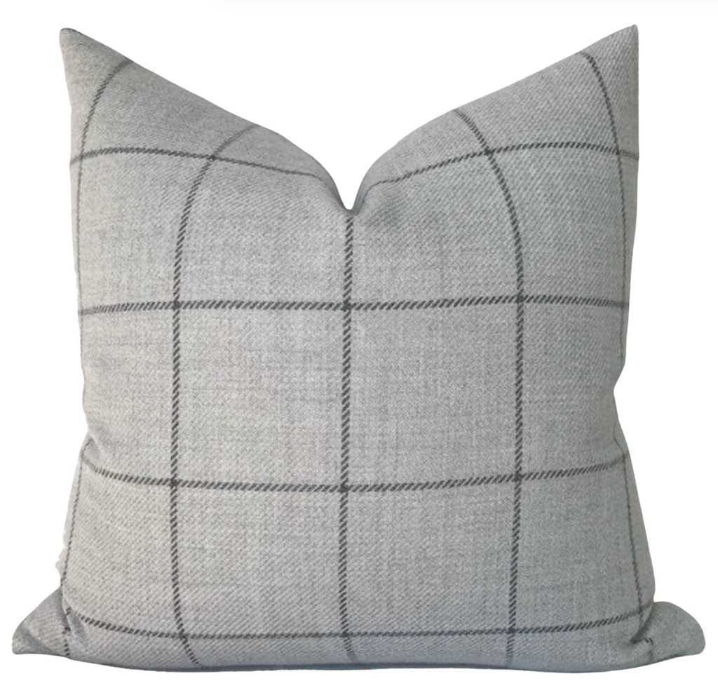 Bancroft Wool Pillow Cover in Fog Grey, Schumacher Textiles