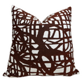 Ecriture Pillow Cover in Rust, Indoor Outdoor Pillow, Holly Hunt Textiles