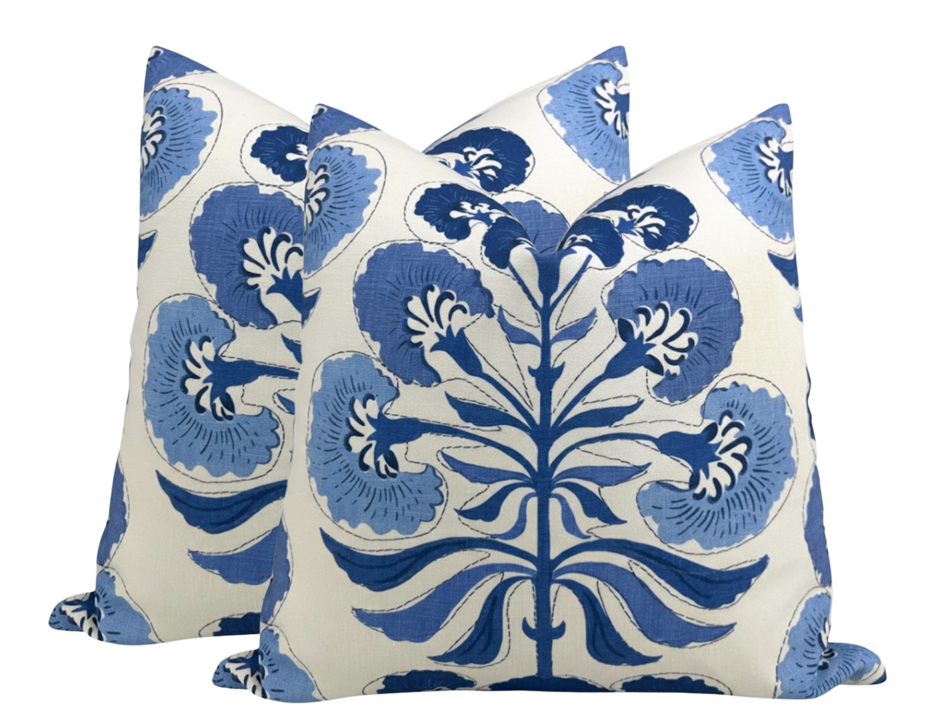 Tybee Tree Pillow Cover in Blue on White, Thibaut Pillows