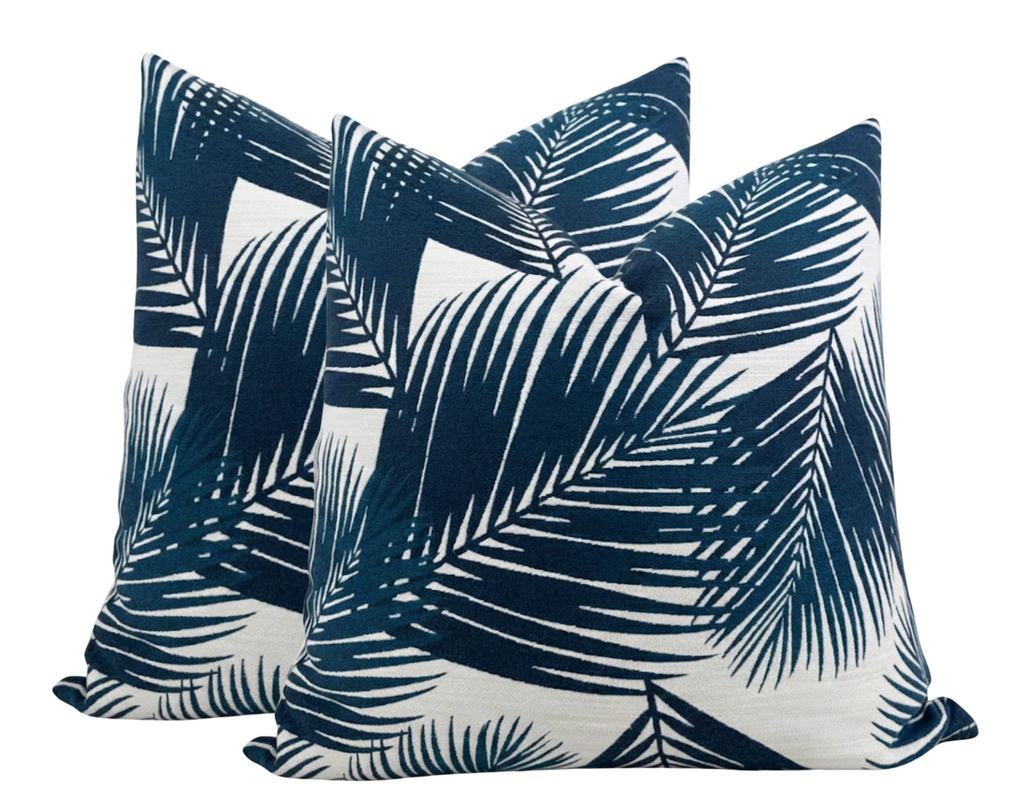 Yucca Pillow Cover in Blue, Indoor Outdoor Pillows, Holly Hunt Textiles