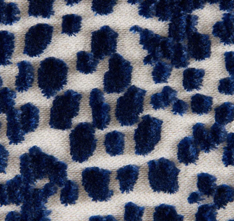 Les Touches Velvet Pillow Cover in Blue