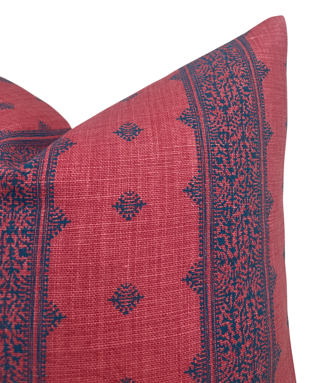 Fez Pillow Cover in Raspberry and Indigo, Peter Dunham Textiles