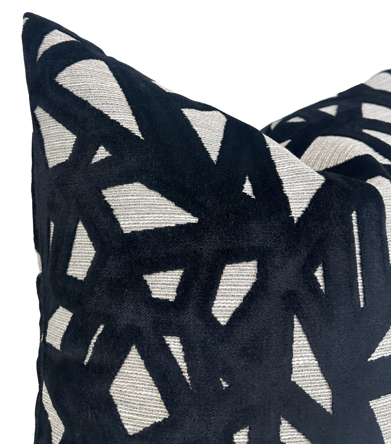 Abstract Velvet Pillow Cover in Black, Kravet Woven Textiles