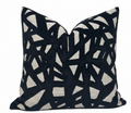 Abstract Velvet Pillow Cover in Black, Kravet Woven Textiles
