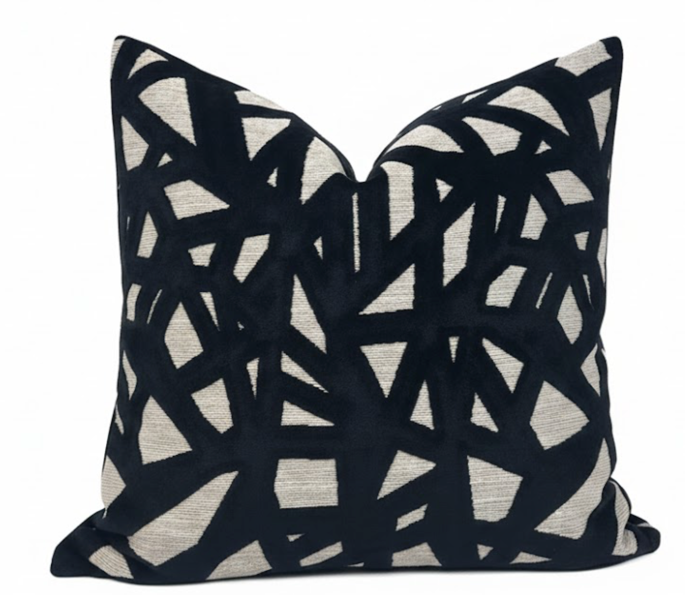 Abstract Velvet Pillow Cover in Black, Kravet Woven Textiles