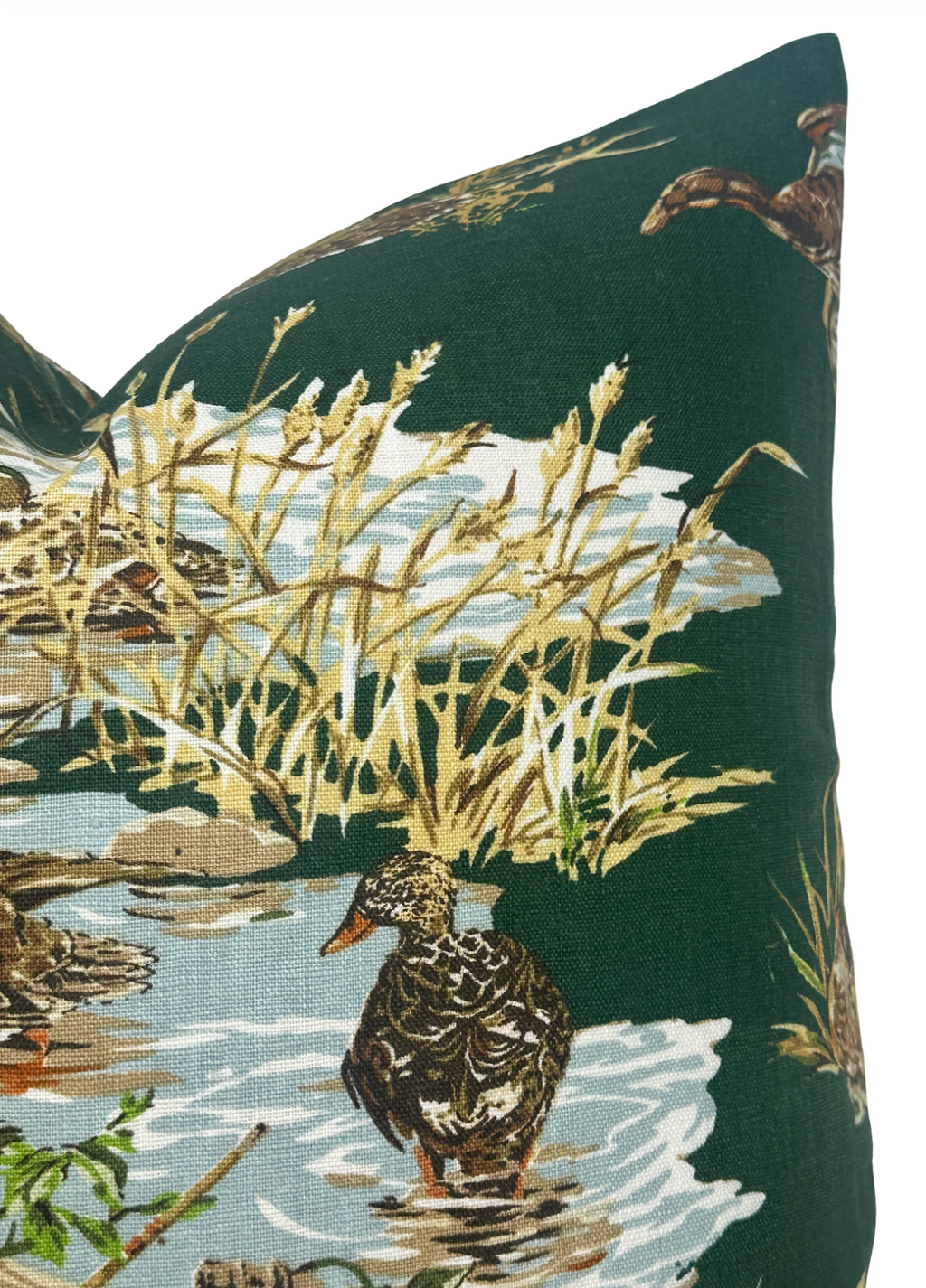 Dog and Duck Pillow Cover in Verdant, Schumacher Textiles