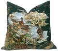 Dog and Duck Pillow Cover in Verdant, Schumacher Textiles