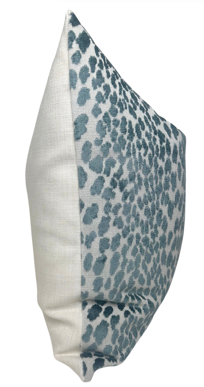 Spotted Velvet Pillow Cover in Marine