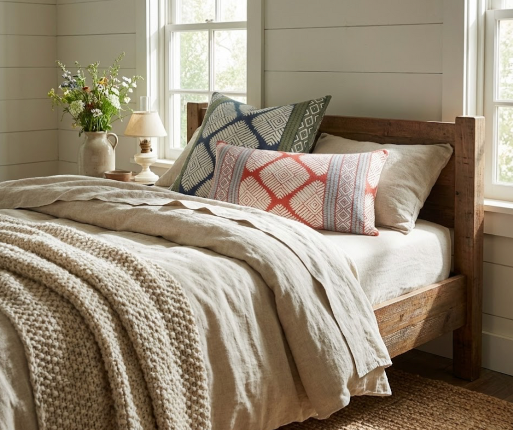 Austin Pillow Cover in Coral, Thibaut Pillows