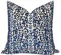 Les Touches Velvet Pillow Cover in Blue