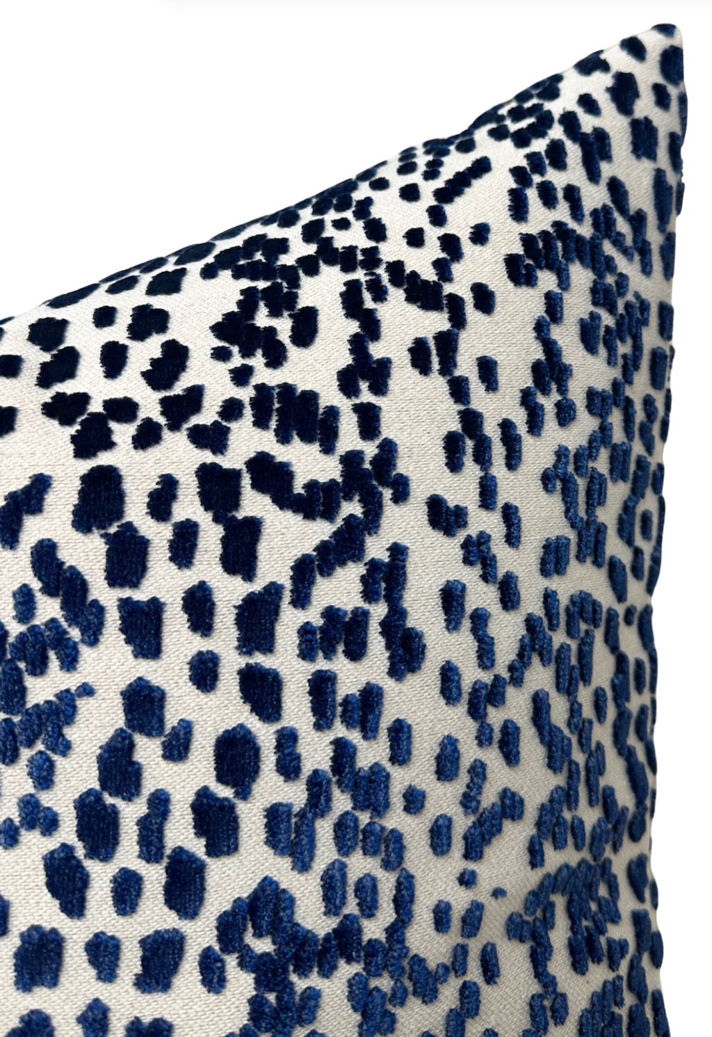 Les Touches Velvet Pillow Cover in Blue