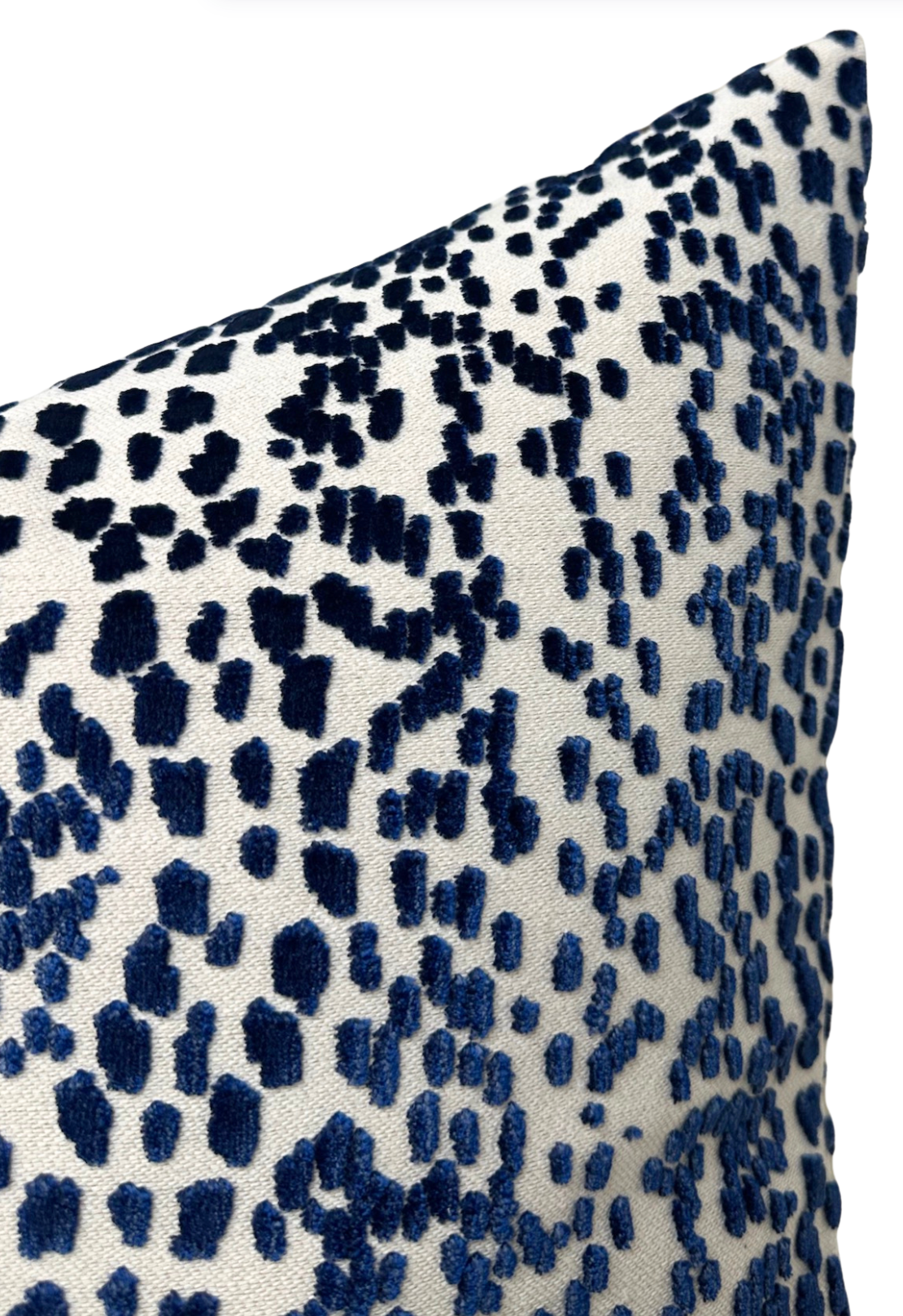 Les Touches Velvet Pillow Cover in Blue