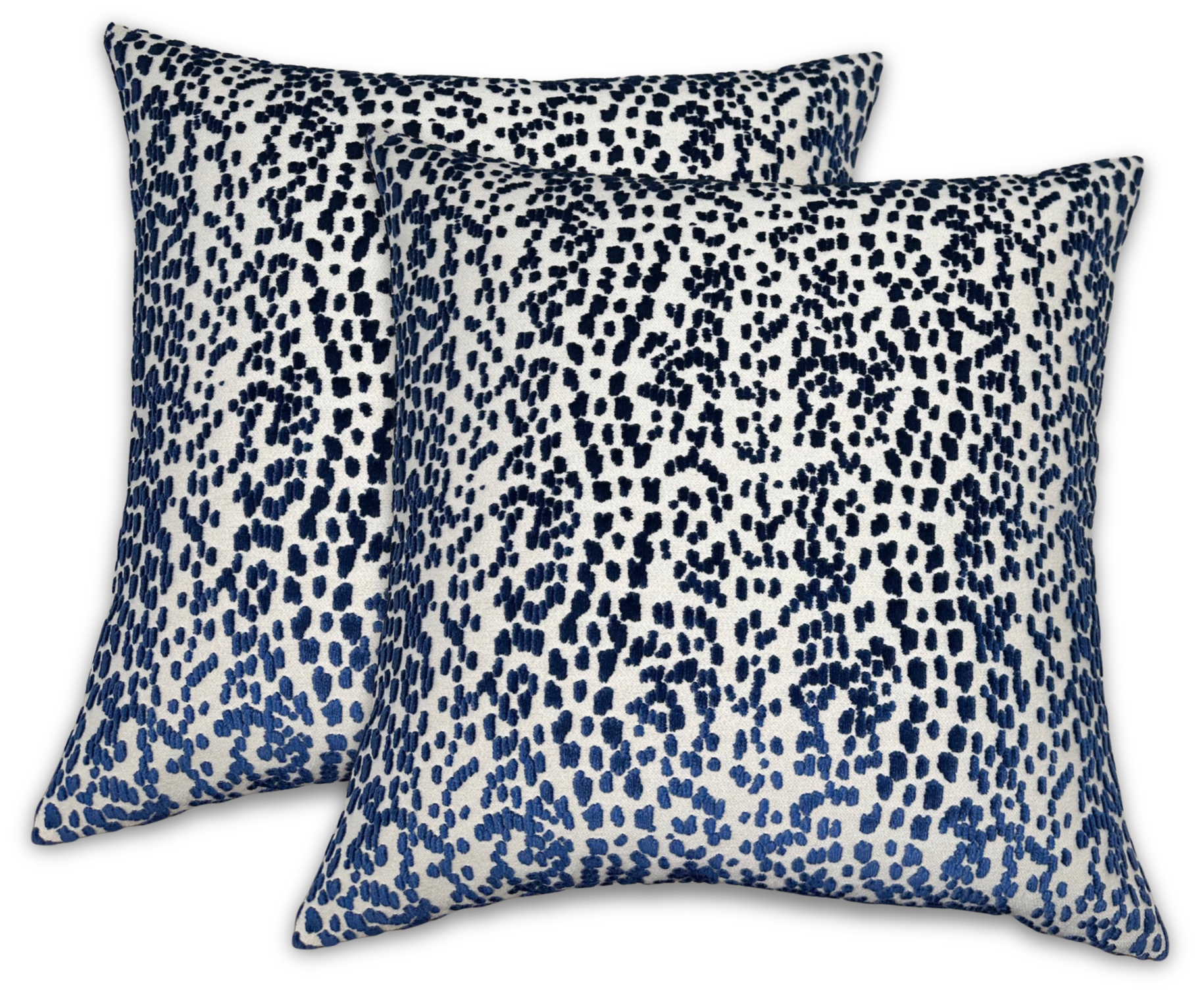 Les Touches Velvet Pillow Cover in Blue