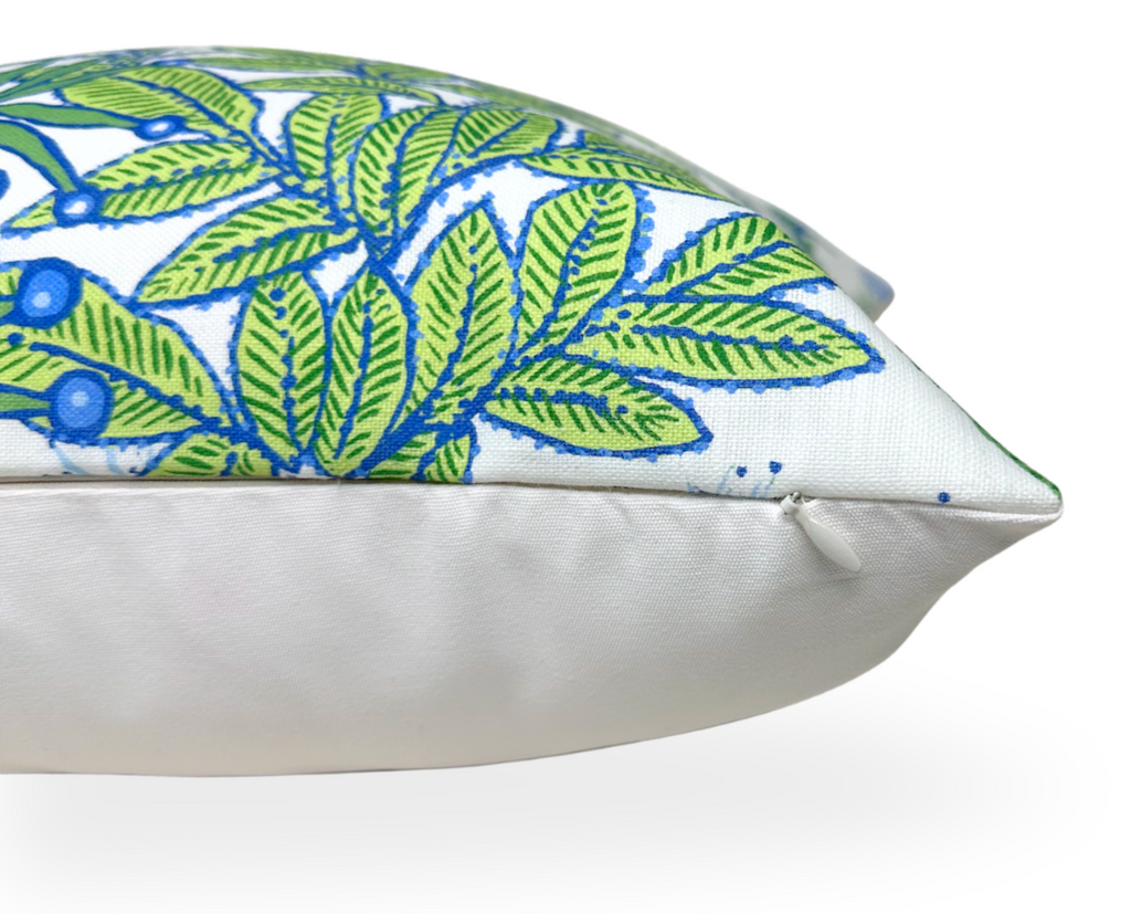 Protea Performance Pillow Cover in Blue + Green, Thibaut Pillows