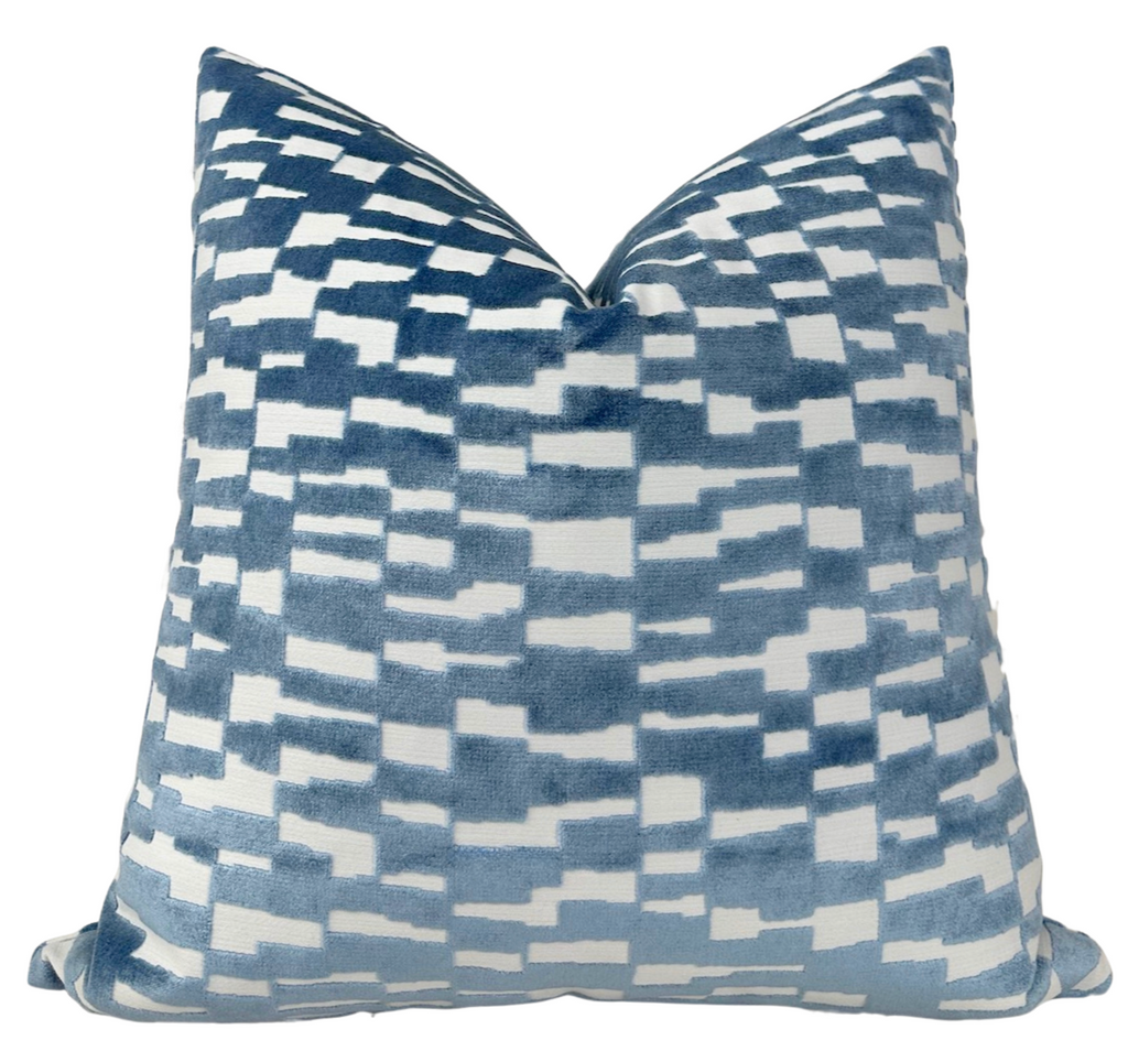 Mod Velvet Pillow Cover in Marine Blue